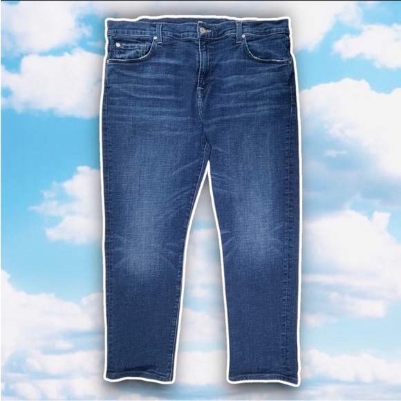 7 FOR ALL MANKIND Adrien Slim Fit Jeans 40x30 Back to School Denim Straight Leg - Picture 3 of 11